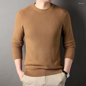 Men's Sweaters Autumn And Winter Round Neck Casual Waffle Sweater Young Business Bottoming Clothing For Men