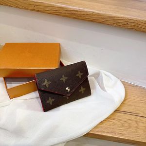 Brown flower rosalie victorine wallet luxury Women coin purse card holder keychain Man Designer purses Key pouch CardHolder small wallets travel Clutch Bags box