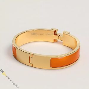 Дизайнерский браслет Ювелирные изделия Дизайнер для женщин Классический браслет из титановой стали с эмалью Позолоченный, никогда не выцветает Неаллергенный, золотой браслет; Магазин/21417581