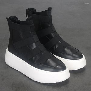 Boots Korean Version Of The Trend Men's Thick Soles Increase Short Casual Fashion Comfortable High Top Shoes