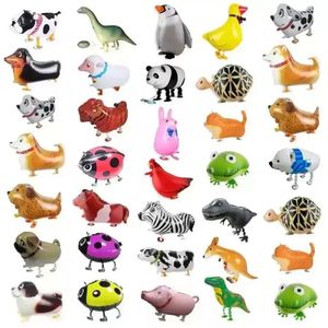 Bonito andando animal balões de hélio gato cão dinossauro balões de ar decorações de aniversário crianças adulto evento festa decoração balão t1019