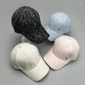 Cappellini da donna in cotone moda snapback versatile poliestere coreano stili di seta brillante per il tempo libero cappello a tesa curva lettera calda