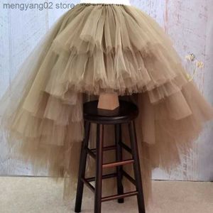 Runway Dresses Asymmetrical High Low Tiered Puffy Tulle kjolar för kvinnor Specialdesignad golvlängd lång kvinnor kjol tutu 2017 skräddarsydd T231027