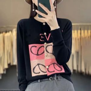 women's Designer Sweaters loewees Sweater Knit sweatshirt crew neck Long Slevee Cardigan Hoodie letter embroidery Clothing Casual Autumn and winter Wa 61K0#