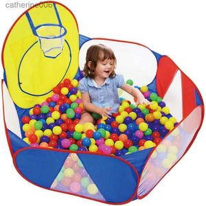 Baby Rail Children Ball Pool Tält Fällbar bollgrop Speltält med baskethoppning Hoop Durable Parent-Child Interaktion för barn Holiday Giftl231027