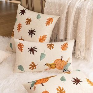 Pillow Pumpkin Halloween Pillows Embroidery Case Holiday Decorative Cover For Sofa Joyful Living Room Decor