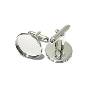 Beadsnice cufflink parts for jewelry making brass handmade cufflink whole with 16mm round cabochon tray ID8896208g