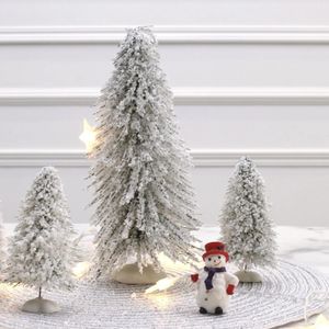 Other Event Party Supplies Mini encryption Snow Fir Small Christmas Tree Christmas Decorations For Year Xmas Party Home Table Ornaments Gifts 231027