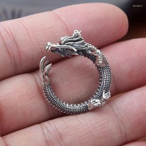 Cluster Ringe BOCAI Echt S925 Sterling Silber Schmuck Handgemachte Vintage Drachen Domineering Persönlichkeit Trendy Mann Ring Öffnung