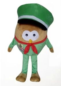 Halloween Green Hat Owl Mascot Costume Cartoon Anime Temakaraktär Vuxenstorlek Jul Carnival Birthday Party Fancy Outfit