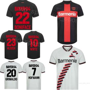 04 Bayer Leverkusen Soccer Jerseys 23/24 Club 22 Boniface 7 Hofmann 20 Grimaldo 4 Tah 30 Frimpong 25 Palacios 10 Wirtz 23 Hlozek 6 Kossounou Tapsoba Football Shirt Kits