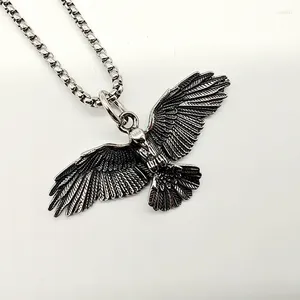 Pendant Necklaces Retro Silver Color Stainless Steel Peaceful Flying Pigeon Necklace Mens Women Fashion Animal Bird