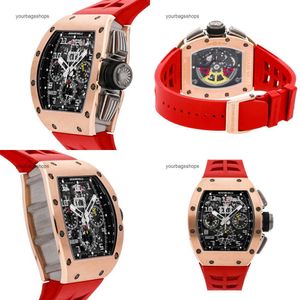 Mens Luxury Mechaical Richardmill Wrist Watches Wristwatches Rm011 Timer Car Gold Band Rm011 Aj Rg F6XT