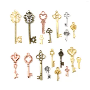 Kolye Kolyeler Vintage Kolyeler Anahtar çok renkli karışık metal takılar diy yapımı kolye küpeleri kadın parti mücevher bulguları 1set (13