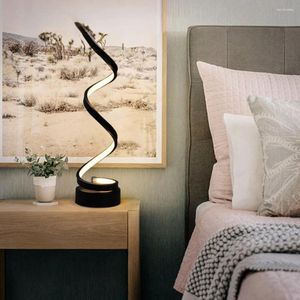 Настольные лампы Лампа светодиодная спираль Холодный белый теплый свет Настольный стол для чтения в спальне