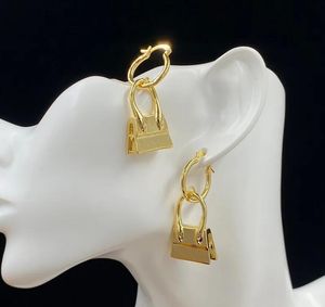 Elegancka dama metalowa torba kolczyka złota duże kolczyki obręcze projektanci ucha stadninów kobiet koszykówka kolczyka ślubna biżuteria