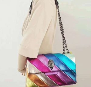 Klassische Designer-Regenbogentasche von Kurt Geiger für Damen und Herren, echtes Leder, Schulterhandtasche, modischer Umschlag, Kosmetik-Tragetaschen, Stoffsack, Cross-Body-Strand-Clutch-Taschen