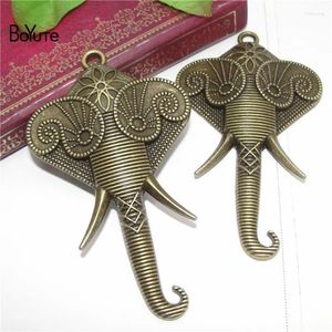 Naszyjniki wiszące Boyute (10 sztuk/partia) hurtowy stop metalowy 81 47 mm Big Elephant Charms DIY Ręcznie wykonane akcesoria biżuterii
