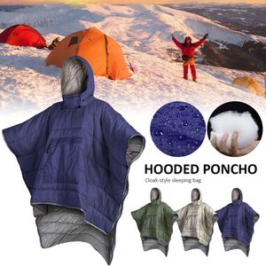 Tasche Mantel Stil Unisex Wasserdicht Tragbare Outdoor Camping Warm Faul Schlafen Quilt Winter Reise Poncho