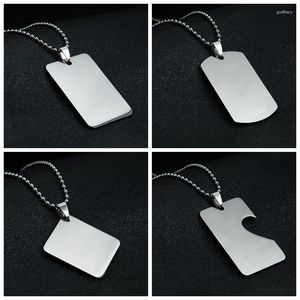 Anhänger Halsketten 10 Teile/los Blanko Dog Tag Edelstahl Spiegel Poliert Kalender DIY Für Gravierte Schlüsselanhänger Formen