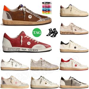 2024 5a Quality Womens Mens Luxury Sneakers Designer Shoes Plate-forme Black White Glitter Silver Pink Dirty Old Sneaker Orange Blue Goldens Casual trainers Size 46