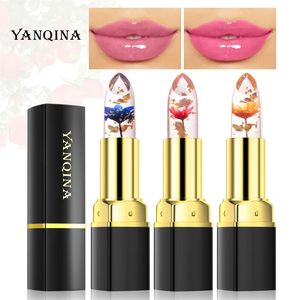 Lippenstift 3 Farben Blume Transparent Dauerhafte Feuchtigkeitscreme Kristall Gelee Lippenstifte Temperatur Farbwechsel Lippenbalsam Lippenpflege 231027