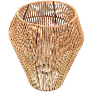 قلادة مصابيح Lampshade طاولة ريفي الثريا الحديثة ظلال السقف ملحق السقف المنسوجة شريط العداد شنقا