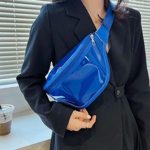 Sacos de cintura Foufurieux Mulheres PVC Saco Transparente Pacote Bolsa Casual Grande Telefone Cinto Bolsa Viagem Crossbody