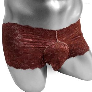Underbyxor män ser om spetsar sissy trosor påse gay erotiska underkläder underkläder bikini fetisch herrar homme kyskhet