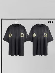 FALECTION MENS 23FW BLCG T-shirt bandtyp Rippad tshirt stor passform i svarta Paris modekläder