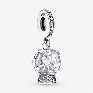 100% argento sterling 925 con globo di neve angelo ciondola i pendenti adatti al braccialetto europeo originale con ciondoli moda gioielli di fidanzamento di nozze Ac267O