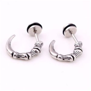 Stud Hohe Qualität Titan Stahl Ohrringe Punk Gothic Eagle Claw Ohrring Vintage Horn Kegel Ohr Körper Piercing Schmuck Großhandel drop De DHRK2