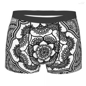 Cuecas primavera lótus abstrato preto e branco calcinha shorts boxer briefs masculino roupa interior respirável