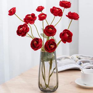Декоративные цветы, 1 шт., 4 головки, искусственный шелковый цветок розы для свадебной вечеринки, украшения для свадебного букета, поддельный реквизит для фотографии