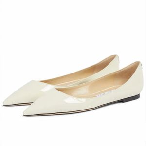 Mode kvinnor balettlägenheter sandaler senior ballerinas kärlek i läder svart spetsig tå designer Italy Delicate Badge Wedding Party Sandal Box EU 35-43