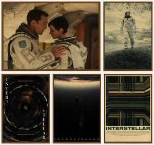 Wandaufkleber Film Interstellar Nolan McConaughey Kraftpapier Home Room Film Anime Retro Vintage Poster für Dekor