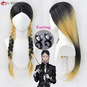 Catsuit kostümleri yüksek kaliteli 75cm cosplay anime Tokyo Revengers Ran Haitani Rindo Çift Twist Braid Wigs Party Peruk