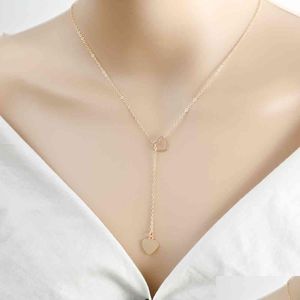 Pendant Necklaces 2021 Fashion Trendy Jewelry Copper Heart Chain Link Necklace Gift For Women Girl Drop Delivery Jewelry Neck Dhgarden Otz9Q