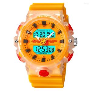 Orologi da polso STRYVE Orologio sportivo da uomo Cronografo con sveglia Cronometro LED Data-Giorno Doppio fuso orario Impermeabile 5Bar Orologi da uomo 8028