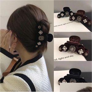 Hair Accessories Woman Vintage Veet Claw New Barrettes Crystal Hairpins Lady Clips Women Hairgrip Clasp Drop Delivery Products Tools Dhca4