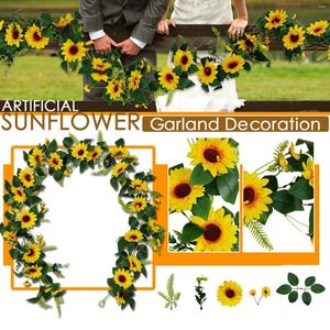 Decorative Flowers Sunflower Table Artificial For Wedding Silk Vine Garland Decoration Home Decor Winter Stems