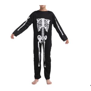 Theme Costume Unisex Skeleton Jumpsuit Men Women Halloween Skl Pattern Costumes Dress Up Party Themed Cosplay Clothes Drop Delivery A Dhwca