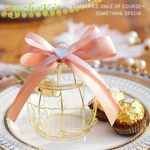 Present Wrap 10/20/30 st Metal Retro Bird Cage Candy Box Gold Hollow Bag Baby Shower Birthday Wedding Favors For Gäster Souvenir