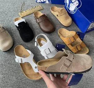 Tasarımcı Boston Summer Cork Düz Terlik Moda Deri Slid Slide Favori Plaj Sandalet Sıradan Ayakkabılar Kadınlar İçin Takun Fiyatları Arizona Mayari Tasarımcı Sandalet tıkanıklığı