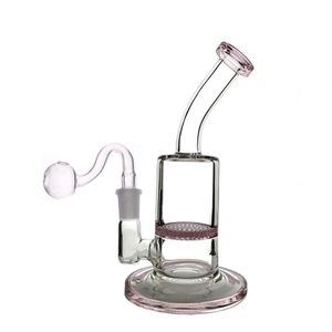 6 tum tung glasbägare bong vattenpipa inline honungskaka perc bubbler vattenrör dabbar rigg honungskaka ask catcher 14mm fog med manliga glasoljebrännare rör