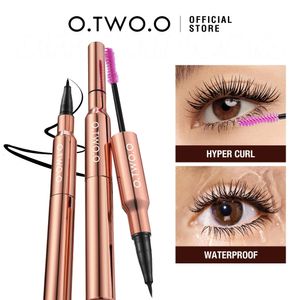 Mascara Otwoo Liquid Eyeliner 3D Waterproof Long Lasting Quick Drying滑らかな厚い2 in 1まつげアイメイクアップツール231027