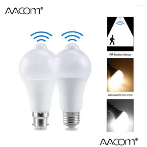 Bulbs LED Sensore di movimento Luce LED BB E27 B22 AMPOE Smart Off/ON IP42 Lampada notturna LAMPA DI SICUREZZA IN INDIUTTO LIMI DI CONSEGNO DI GRANDE ALLUNE DHKHC DHKHC