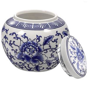 Butelki do przechowywania niebieskie białą porcelanową herbatę ceramiczną słoik kuchenna Kuchnia Kanister gospodarstwa domowego pojemniki na żywność pokrywki