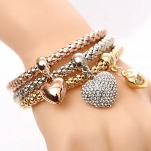 Charm Bracelets ZOSHI 3PcsSet Crystal Love Heart Charms for Women Gold Plated Owl Elephant Pendant Set Party Jewelry 231027