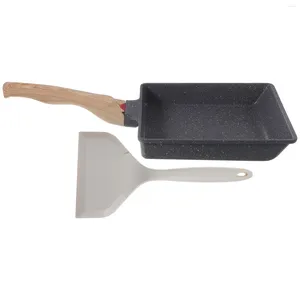 Pans Stone Pan Frying Handle Non Stick Griddle Egg Plate Breakfast Steak Kitchen Multi-function Square